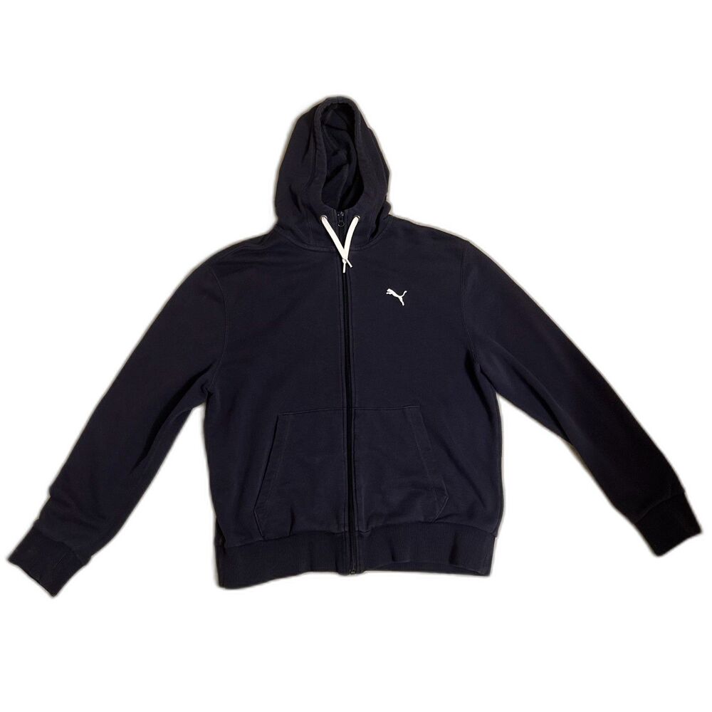 Puma Hooded Jacket Men’s Medium Blue Full Zip